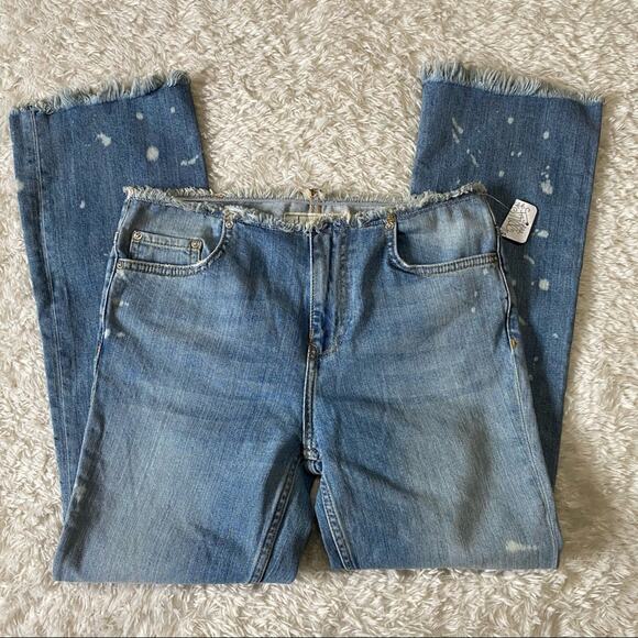 Free People NWT The Cropped Bootcut Bleached Size 25 - Picture 3 of 11